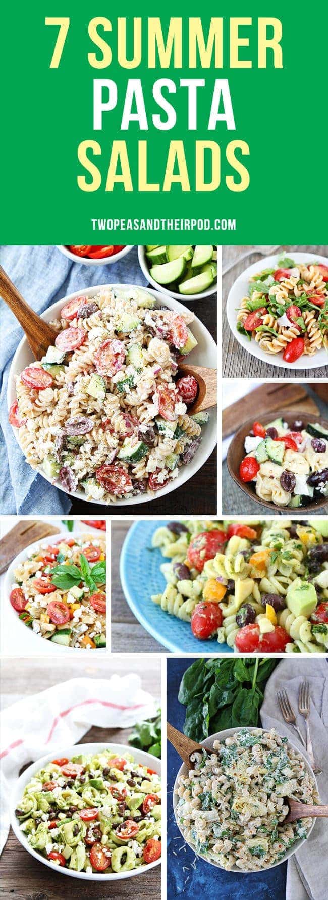 7 Summer Pasta Salad Recipes that are perfect side dishes for barbecues, picnics, and potlucks!