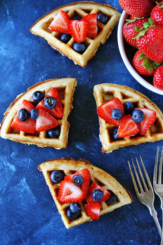 Mini Belgian Waffles With Fresh Berries And Maple Syrup by kitchnkid, Quick & Easy Recipe