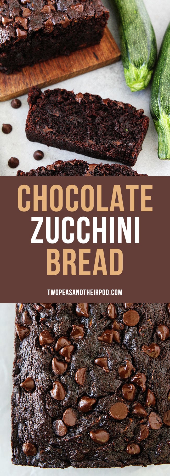 Chocolate Zucchini Bread this easy moist zucchini quick bread recipe is the BEST! #zucchini #bread #zucchinibread 