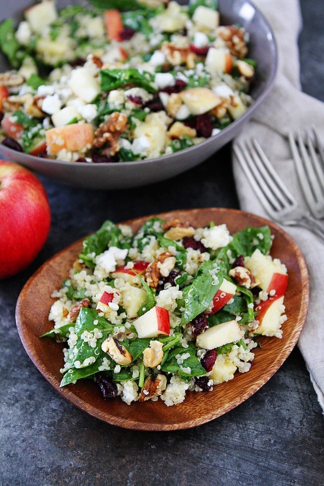 Apple Walnut Quinoa Salad with maple mustard dressing is an easy side dish for the holidays!