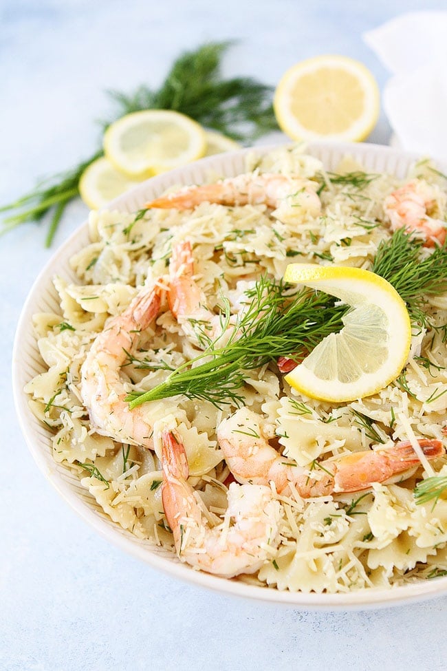 Easy Shrimp Pasta Salad is the perfect dish for quick and easy weeknight meals or potlucks