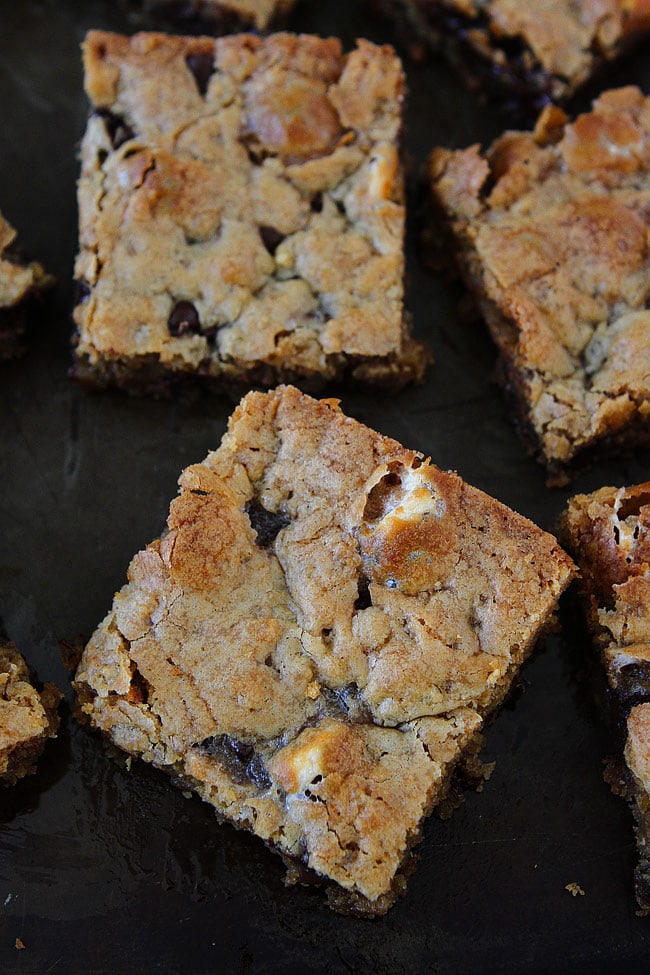 Marshmallow Toffee Blondies are a great dessert for parties or game day!