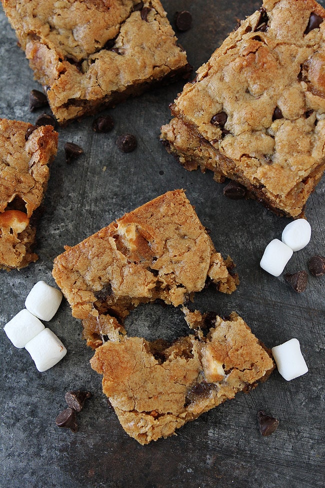 Marshmallow Toffee Blondies are a great easy dessert for parties or any day! 