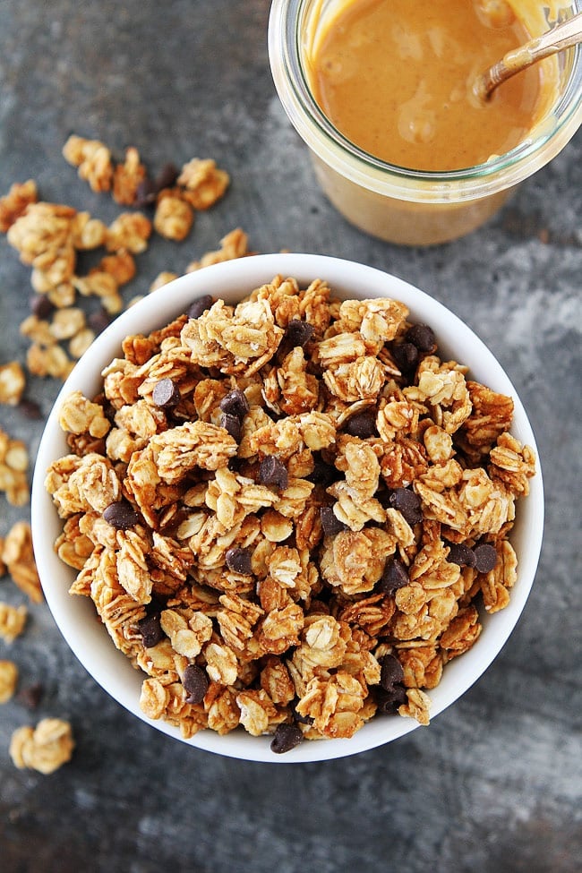 Peanut Butter Granola Recipe served in bowl