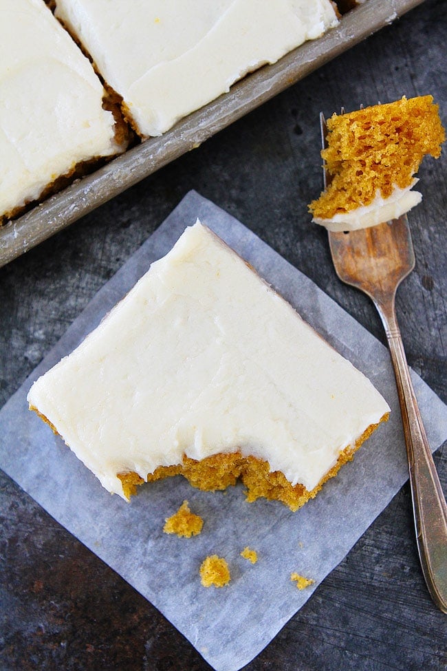 Pumpkin Sheet Cake with Brown Butter Cream Cheese Frosting Recipe is the perfect fall dessert!