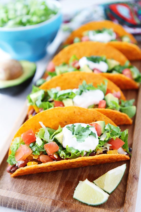 Three Bean Tacos make a great easy weeknight dinner