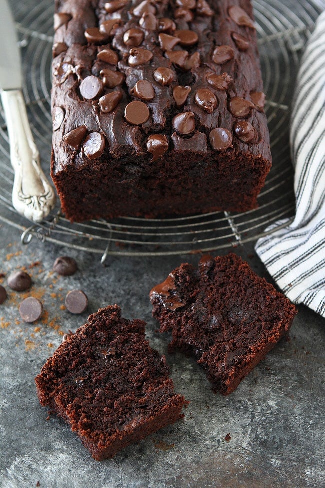 Chocolate Pumpkin Bread is moist and chocolaty with a hint of pumpkin and spices. It is the perfect quick bread for fall.