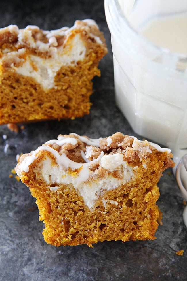 Pumpkin Muffins with cream cheese filling