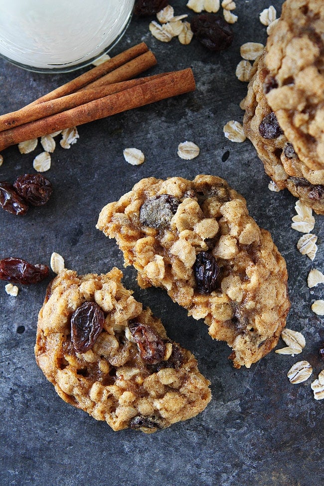 Oatmeal Raisin Cookie Recipe on twopeasandtheirpod.com The BEST oatmeal cookies ever! You have to try them! Chewy Oatmeal Raisin Cookies