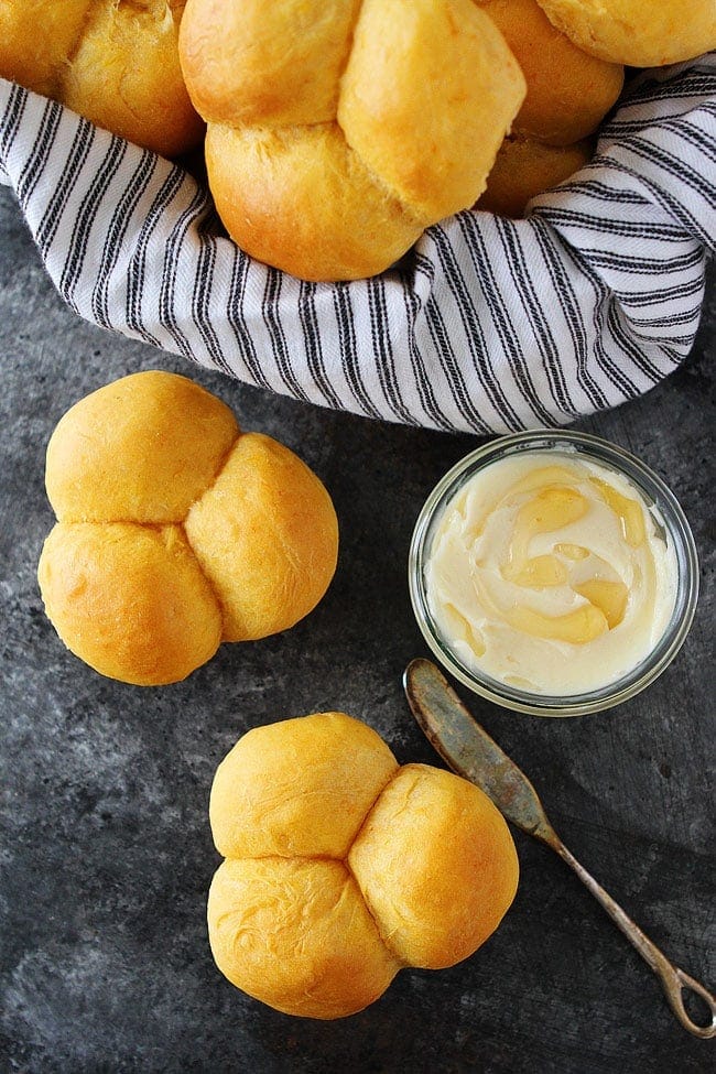 Sweet Potato Rolls-soft and fluffy sweet potato yeast rolls are the perfect side dish for Thanksgiving or any meal. They turn out perfect every time and are so good served warm with butter! 