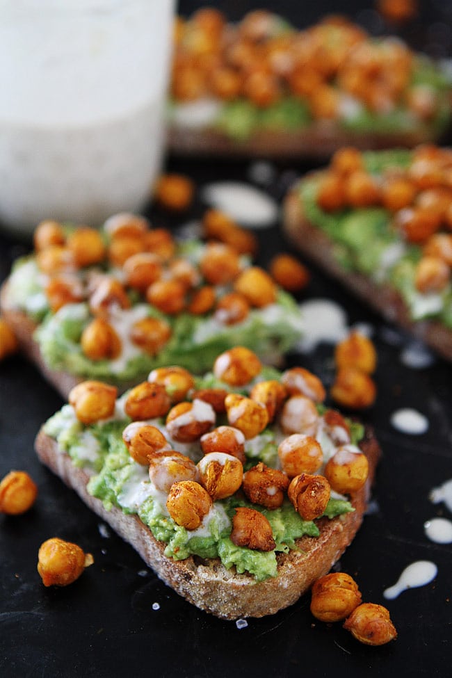 Easy Roasted Chickpea Avocado Toast 