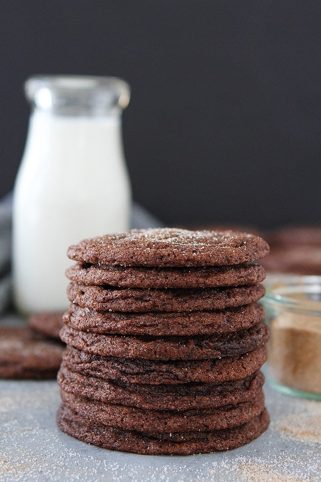 Chocolate Snickerdoodle Cookie Stack