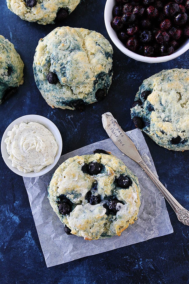 Blueberry Cream Cheese Biscuits for breakfast