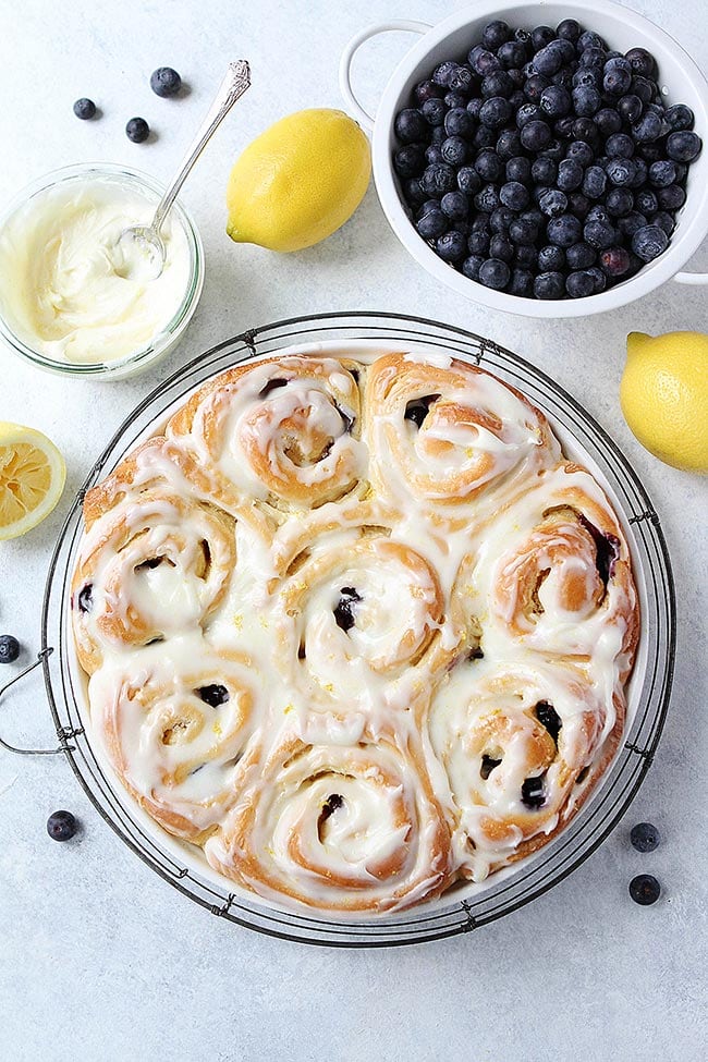 Lemon Blueberry Sweet Rolls with Cream Cheese Frosting