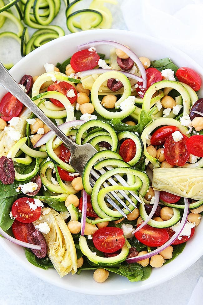 Mediterranean Zucchini Noodle Salad