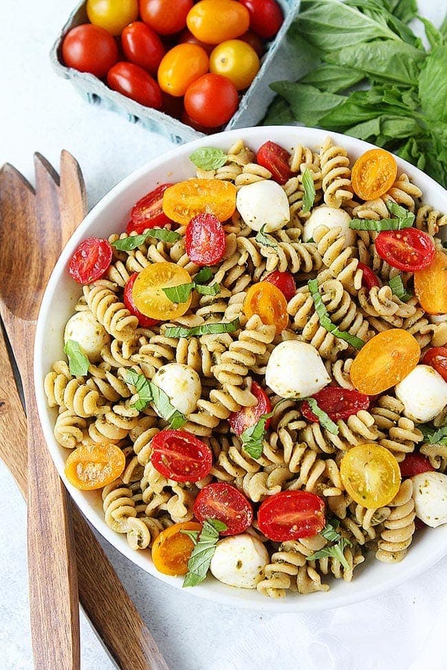 Pesto Pasta Salad in bowl