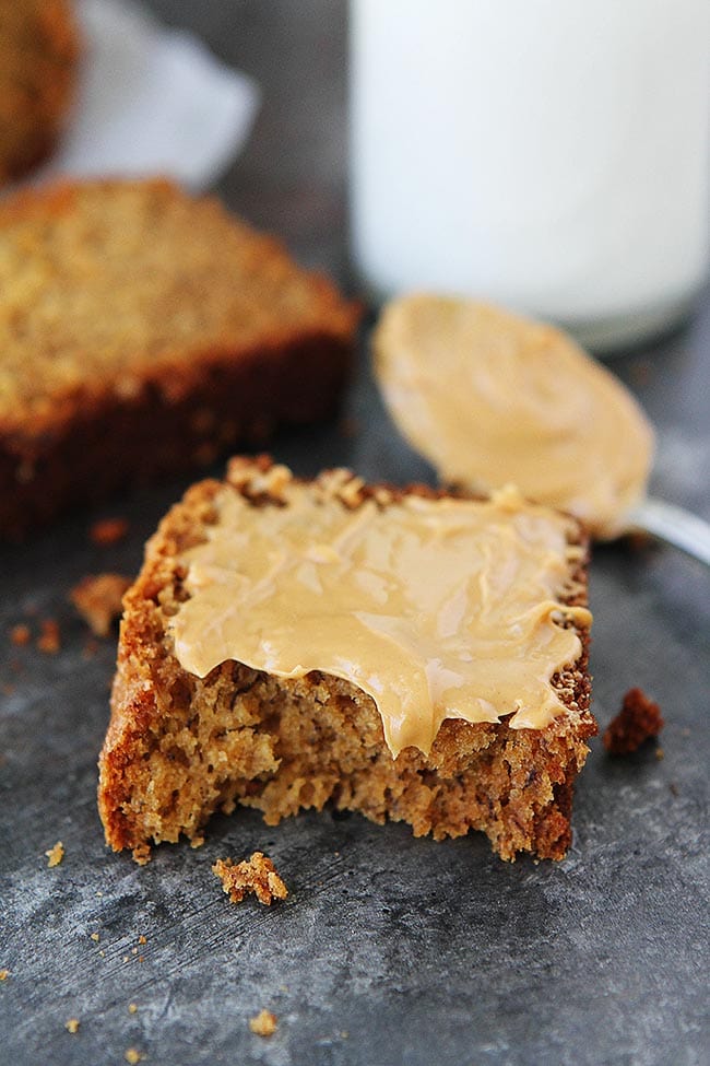 Peanut Butter Banana Bread with peanut butter