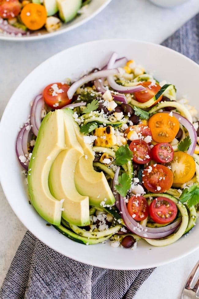 Southwestern Zucchini Noodles in a bowl