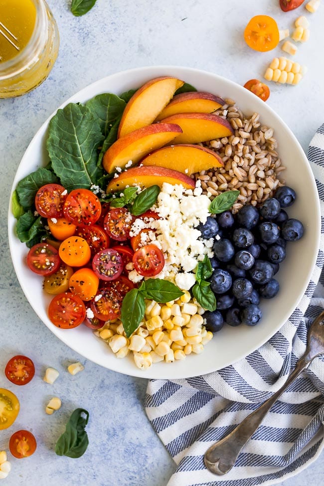 Summer farro salad - Lazy Cat Kitchen