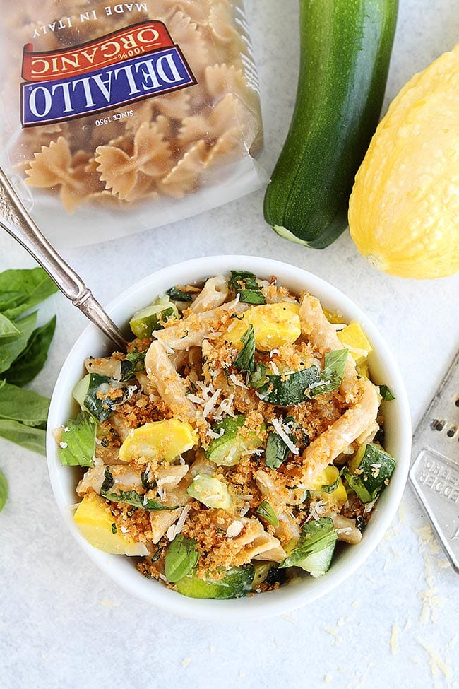 Zucchini Parmesan Pasta in bowl 