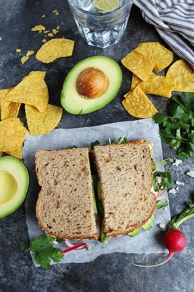 Chipotle Hummus Avocado Sandwich