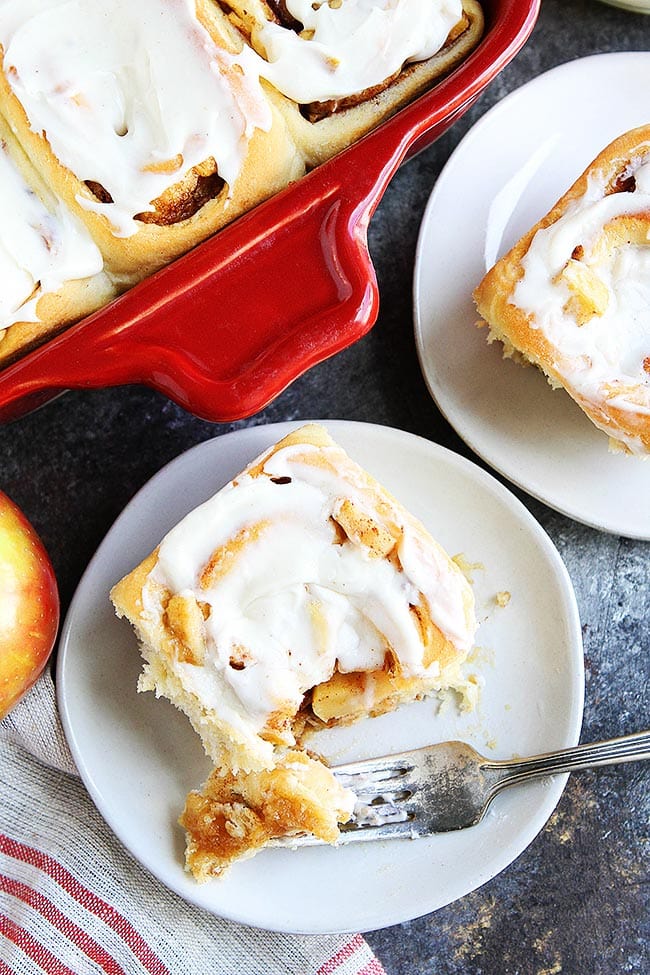 Apple Cinnamon Rolls with Brown Butter Cream Cheese Frosting