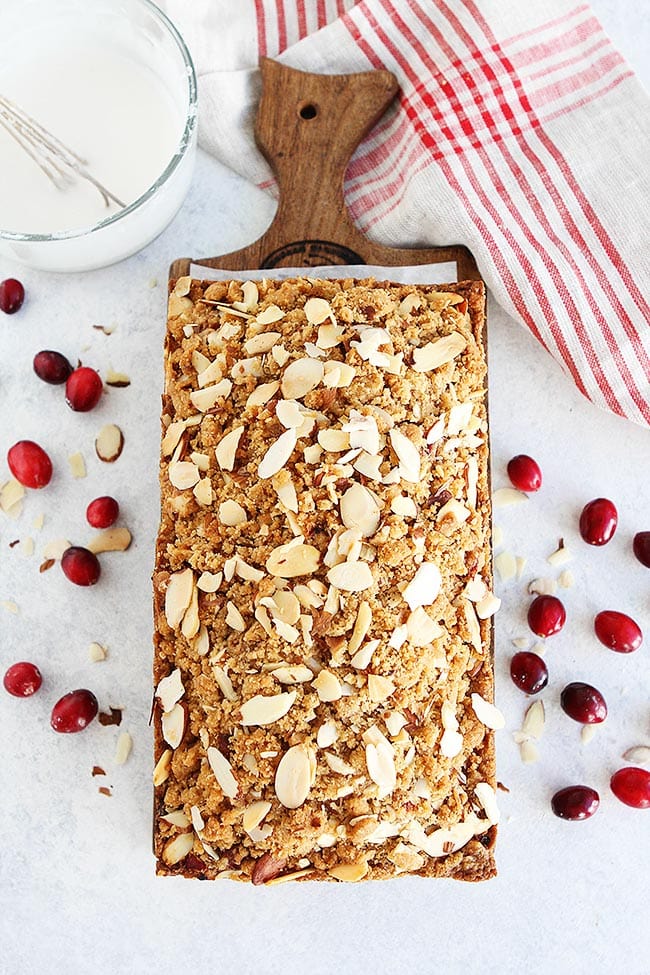 Cranberry Bread with almond streusel 