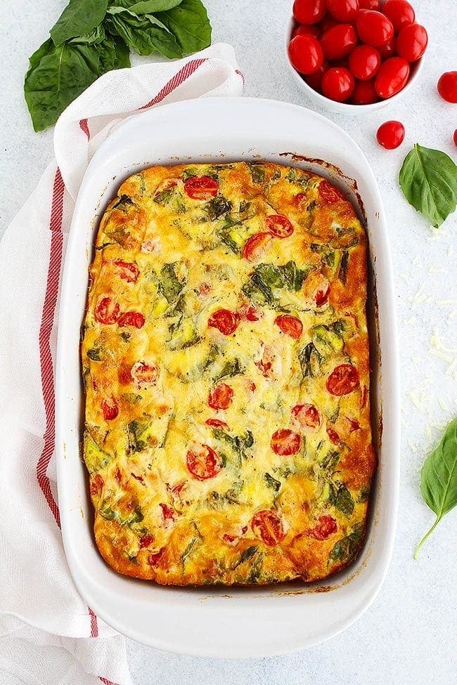 caprese breakfast casserole