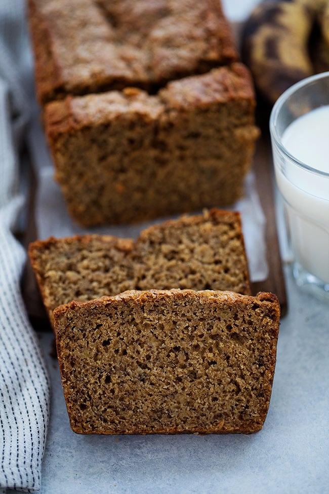 Healthy Banana Bread slices 