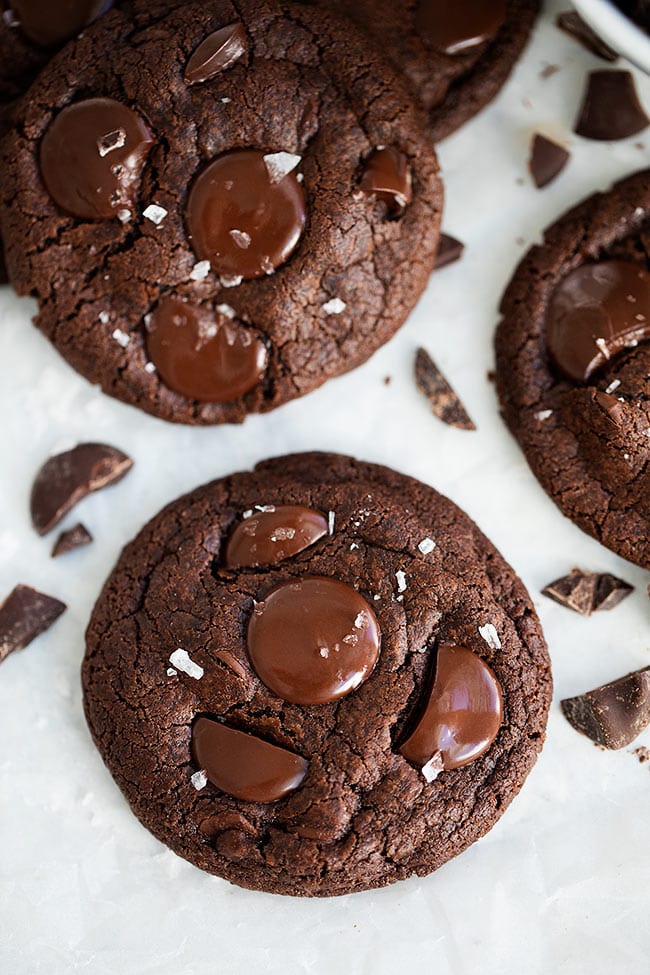 Chocolate Cookies with sea salt