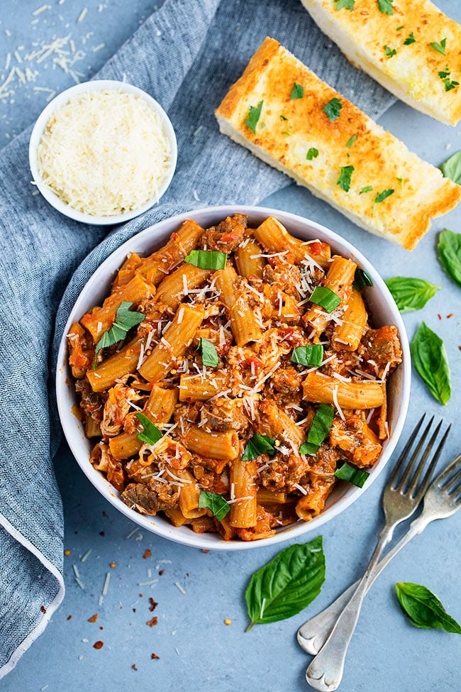 Rigatoni Pasta with Sausage