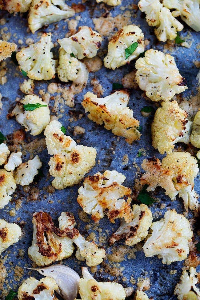 roasted cauliflower with parmesan cheese