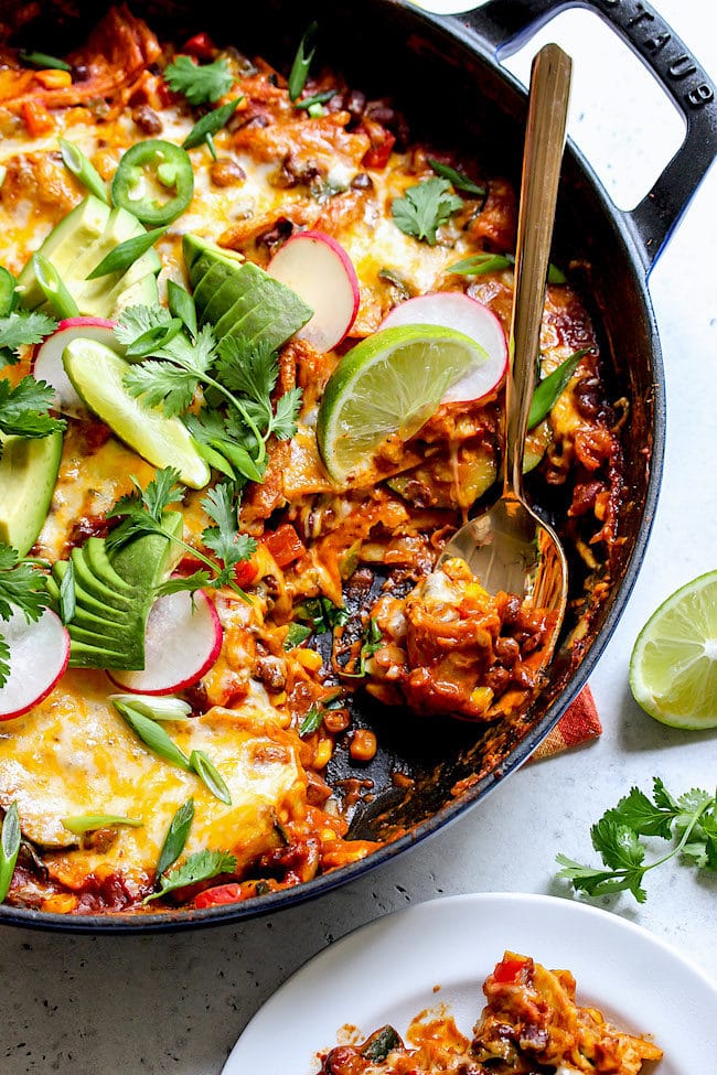 Skillet Vegetarian Enchiladas Recipe