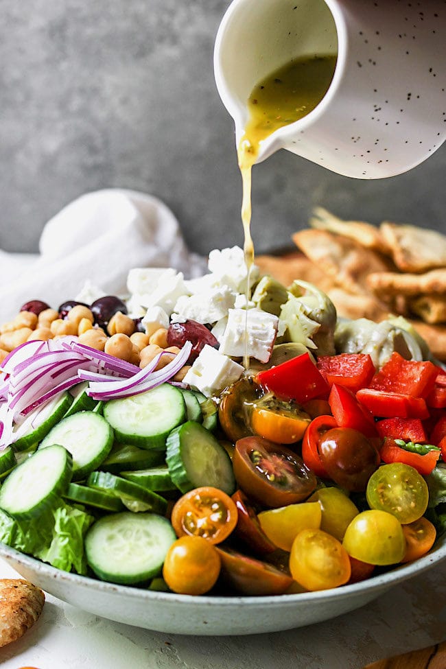 Chopped Greek Salad with Greek Vinaigrette 