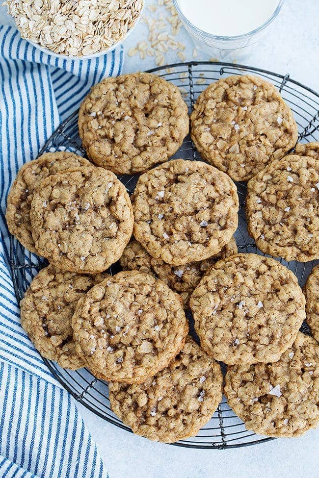 Oatmeal Cookies on cooling rack.