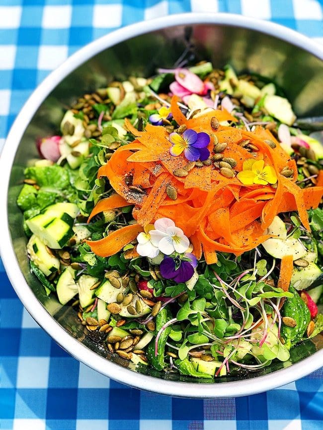 Salad with cilantro lime dressing