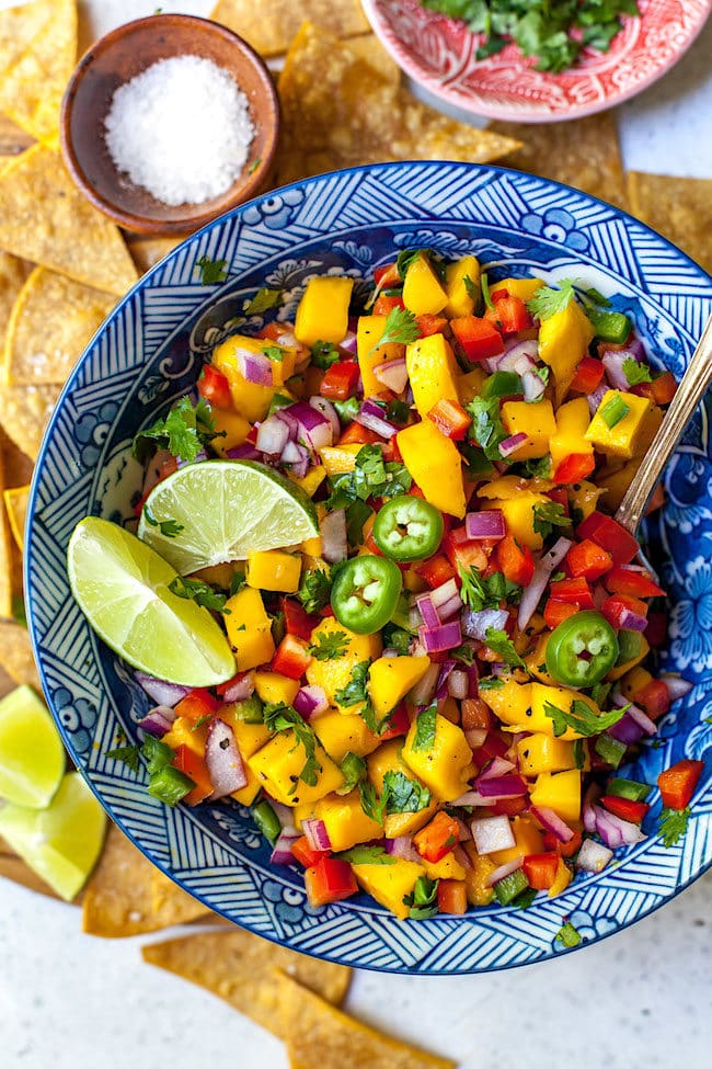 Fresh Mango Salsa in bowl.