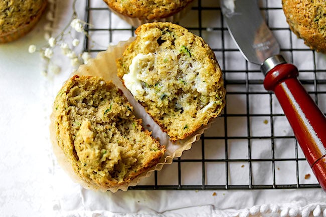 Zucchini Muffins with butter