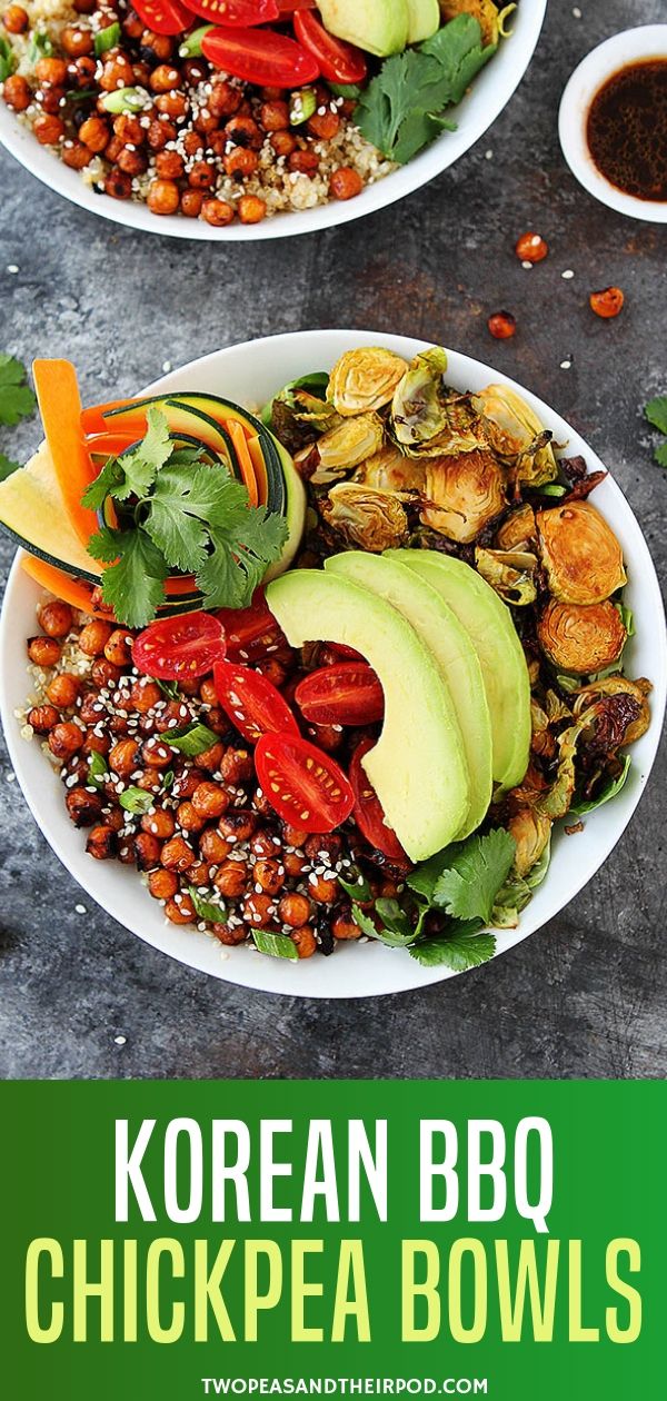 Korean BBQ Chickpea Bento Bowls - Sweet Peas and Saffron