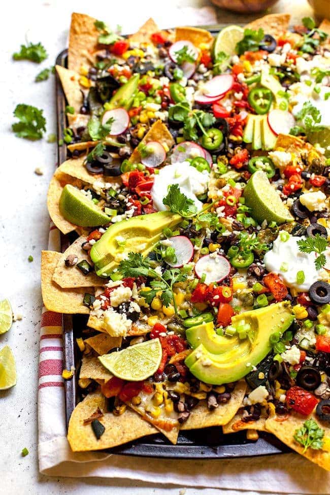 Charred Corn Poblano Black Bean Nachos