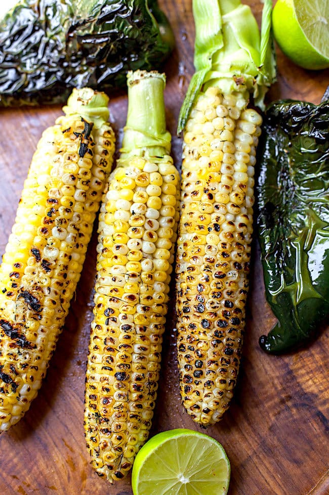 Roasted Corn and Poblano Peppers