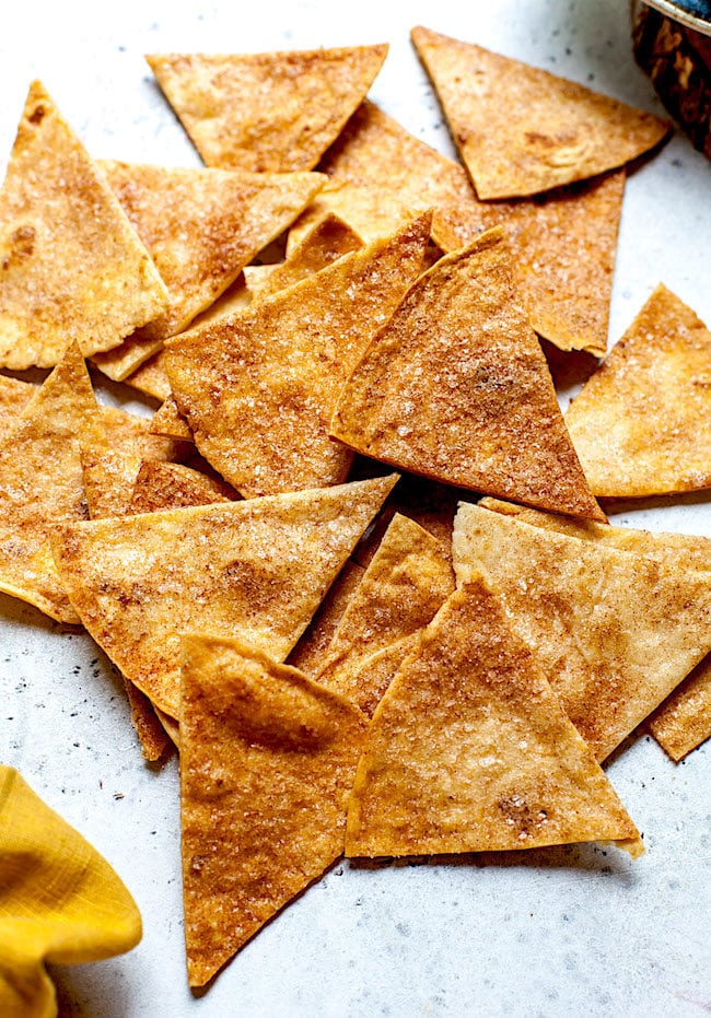 Cinnamon sugar tortilla chips.