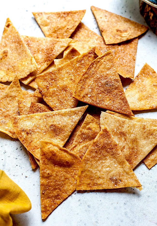 Fruit Salsa with Cinnamon Sugar Tortilla Chips