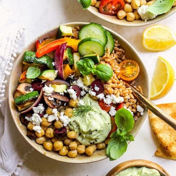 Greek Grilled Vegetable Bowls - Two Peas & Their Pod