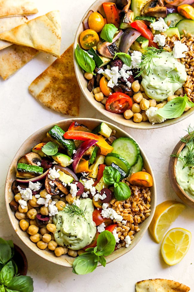 Greek Grilled Vegetable Bowls Recipe