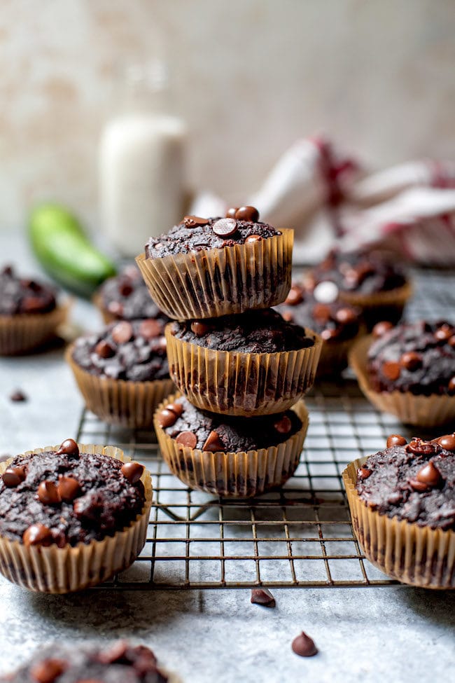 Easy Healthy Chocolate Zucchini Muffins