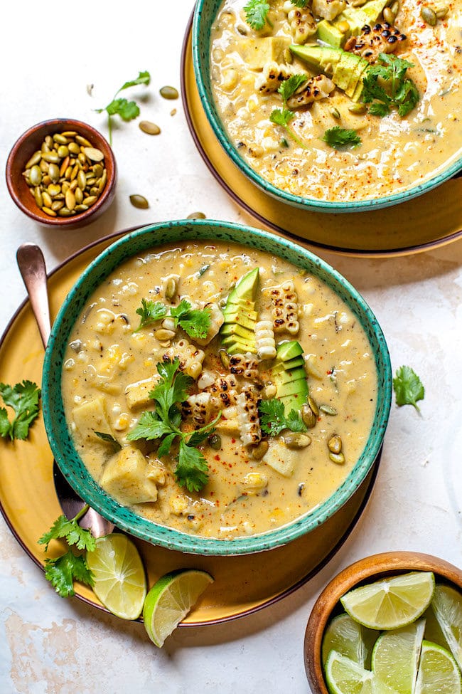 Sweet Potato Roasted Corn Chowder