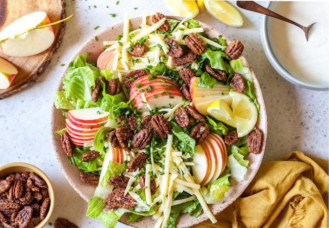 Easy Apple Pecan Salad with Creamy Lemon Dressing