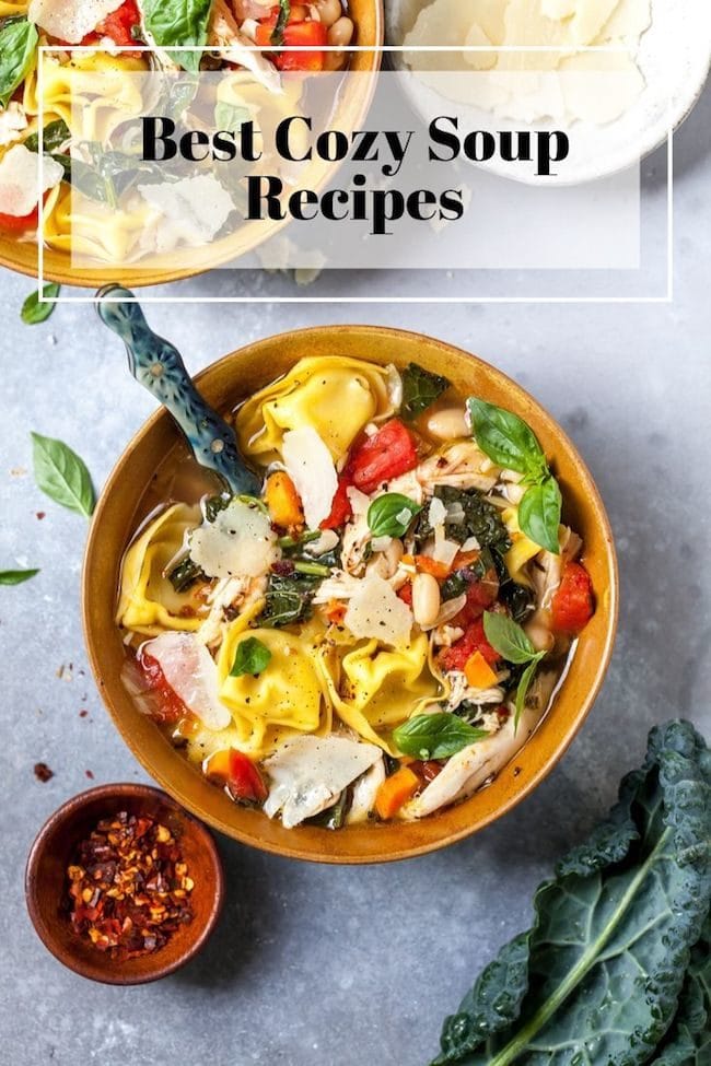 tortellini soup in a bowl 