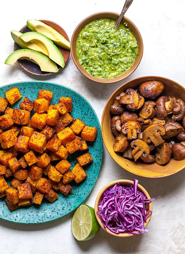 Butternut Squash Mushroom Tacos